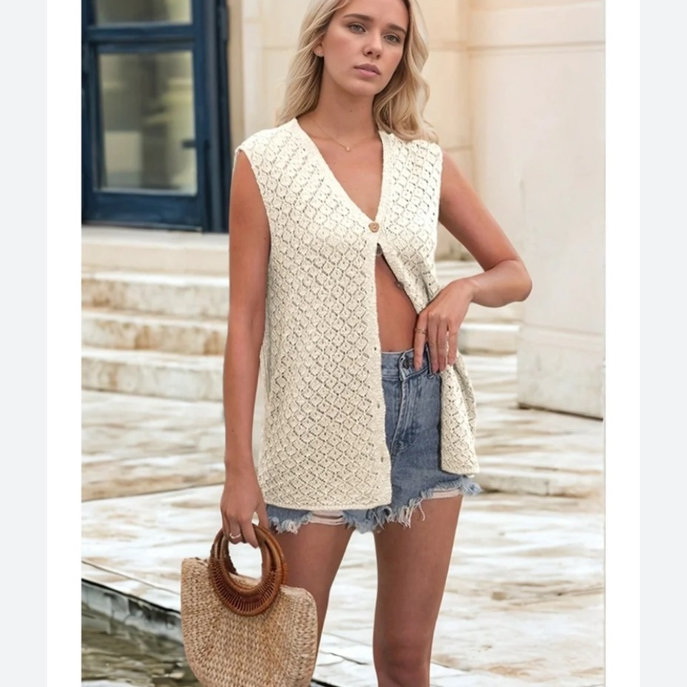 Victoria Jones Vintage Crochet Open cream
